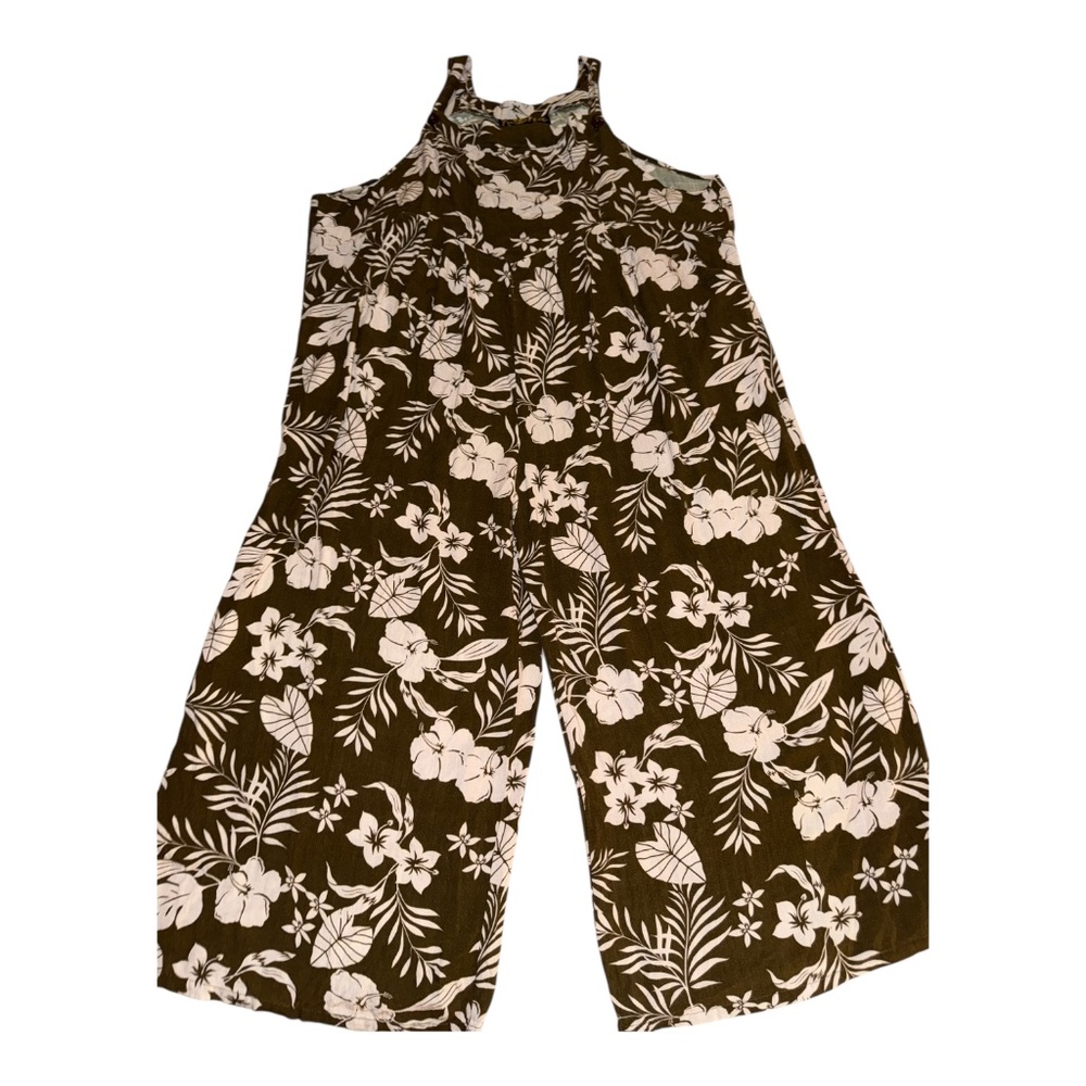 Kalokini Hawaii Hibiscus Overalls 3X Wide Leg Jumpsuit